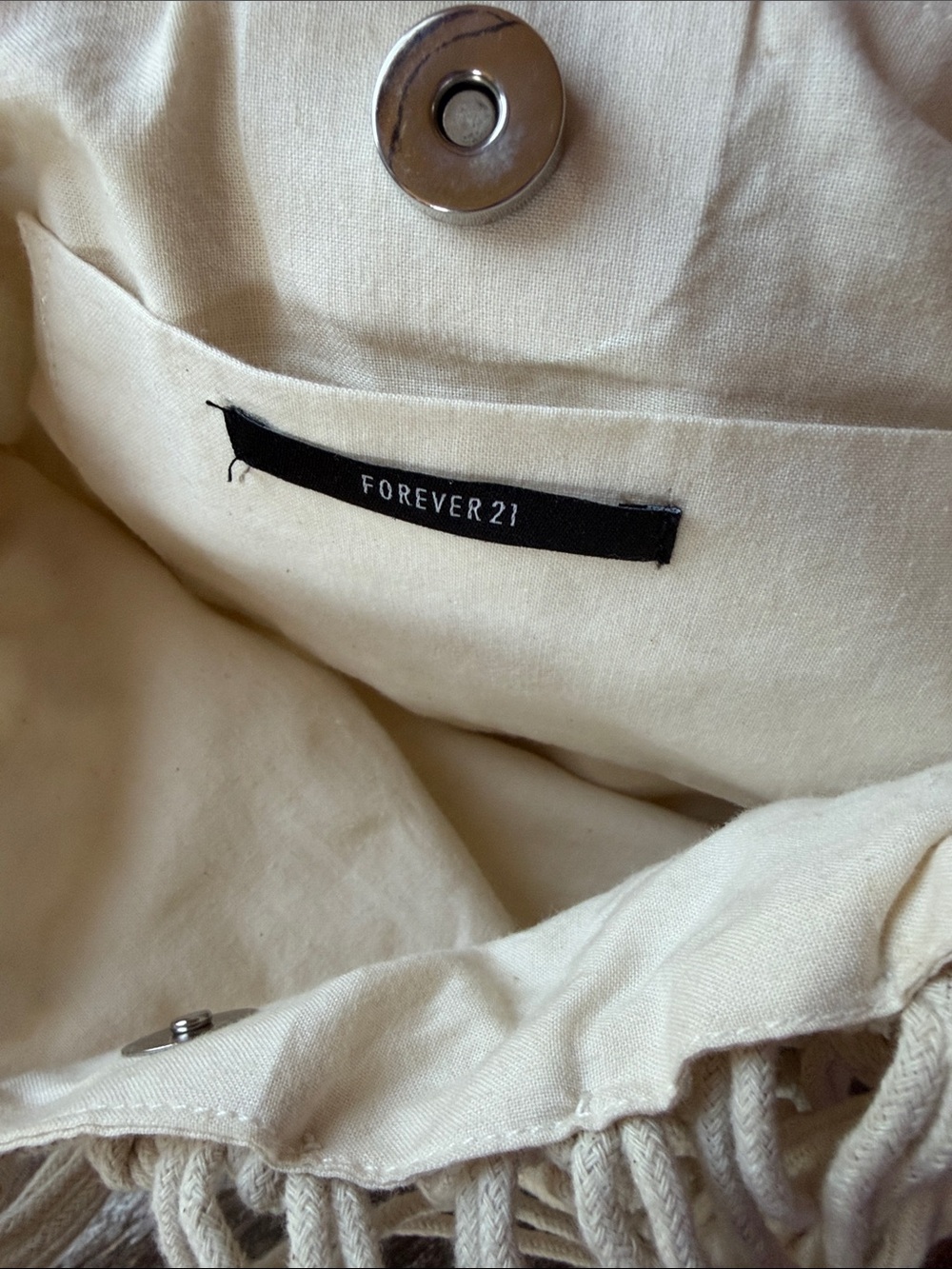 Forever 21 Cream Macramé Knot Bag - Picture 6 of 11